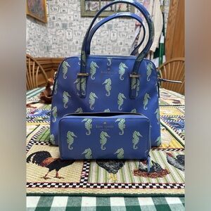 Kate Spade Cedar Sea Horse seahorse Maise Satchel Bag W wallet